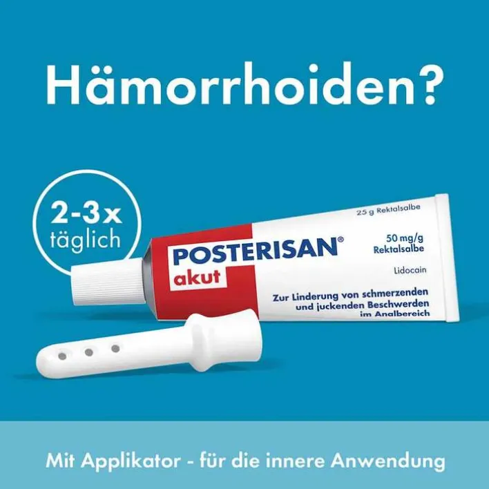 Posterisan akut 50 mg/g Rektalsalbe, 50 g> Hämorrhoiden Salbe|Lidocain