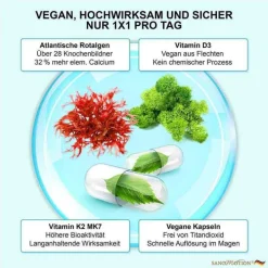 Sanomotion Strength K2 + D3 + Ca + Mg vegan Kapseln, 90 St> Vitamin K|Vitamin D (Colecalciferol)