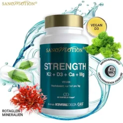 Sanomotion Strength K2 + D3 + Ca + Mg vegan Kapseln, 90 St><noscript><img width=