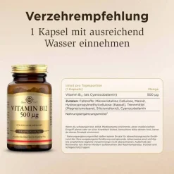 Solgar Vitamin B12 500 µg Kapseln, 50 St><noscript><img width=