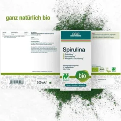 Spirulina Bio Naturland Pulver, 200 g