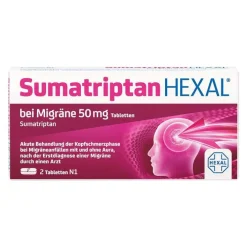 Hexal Sumatriptan bei Migräne 50 mg Tabletten, 2 St> Migräne Tabletten
