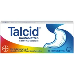 Talcid Kautabletten, 50 St> Sodbrennen Medikamente|Magentabletten
