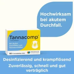 Tannacomp ® Filmtabletten bei akutem Durchfall , 50 St><noscript><img width=