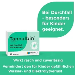 Tannalbin® Tabletten bei Durchfallerkrankungen, 50 St