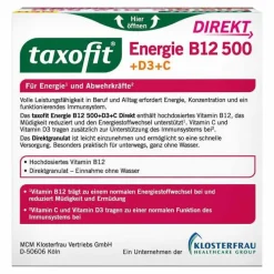Taxofit Energie B12 500 + D3 + C Direkt Granulat, 20 St> Multivitamine