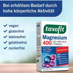Taxofit Magnesium 400 + B1 + B6 + B12 + Folsäure Tabletten, 45 St><noscript><img width=