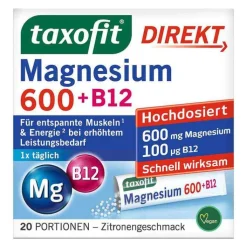 Taxofit Magnesium 600 + B12 Direkt Granulat, 20 St