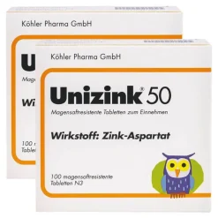 Unizink 50 Tabletten, 2x100 St> Zink