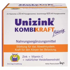 Unizink Kombikraft, 25X25 ml> Vitamin C (Ascorbinsäure)|Zink