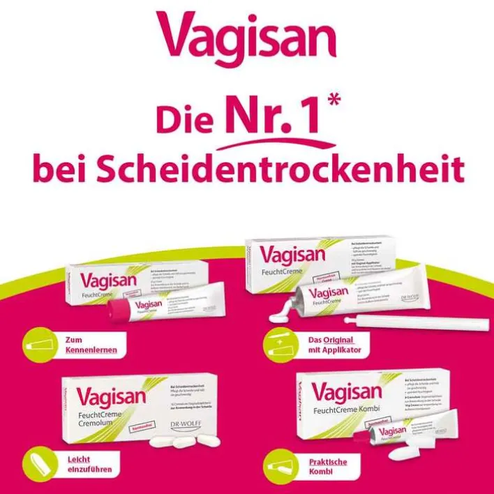 Vagisan FeuchtCreme Kombi 8 Ovula + 10 g Creme, 1 P> Intimpflege|Wechseljahre Medikamente