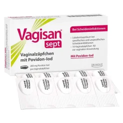 Vagisan sept Vaginalzäpfchen mit Povidon-Iod, 10 St> Scheidenpilz Medikamente