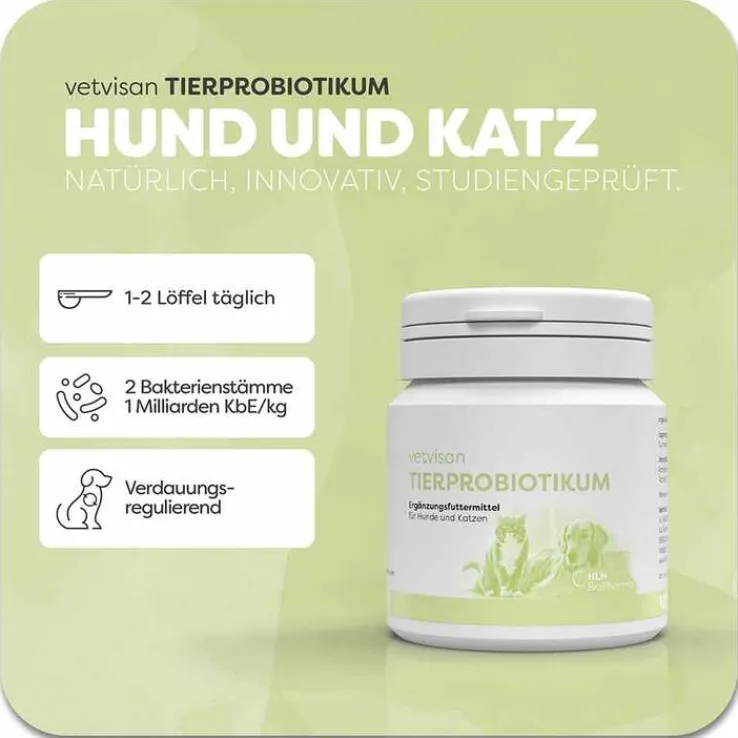 Vetvisan Tierprobiotikum Pulver für Hunde / Katzen, 100 g