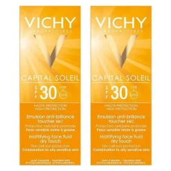 Vichy Capital Soleil Mattierendes Sonnen-Fluid LSF 30 für das Gesicht, 2x50 ml