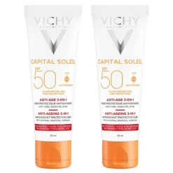 Vichy Ideal Soleil Anti-Age Creme LSF 50 , 2x50 ml> Lsf 50+