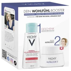 Vichy Nutrilogie 2 Creme für sehr trockene Haut + PT Mizelle Coffret , 1 P> Trockene Haut|Tagespflege