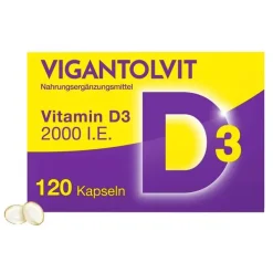 Vigantolvit 2000 I.E. Vitamin D3 Weichkapseln, 120 St> Vitamin D (Colecalciferol)
