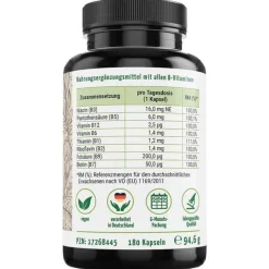 Virisolis Vitamin B-Komplex Forte 6-Mon.vegan Kapseln , 180 St> Hirnleistung & Nerven