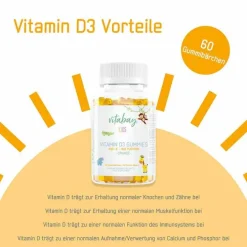 Vitabay Vitamin D3 1.000 I.E. Fruchtgummis Orange veg.Kids, 60 St> Vitamin D (Colecalciferol)