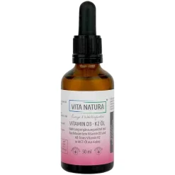Vita Natura Vitamin D3 / K2 1000 I.E. / 20 µg Tropfen, 50 ml> Vitamin D (Colecalciferol)