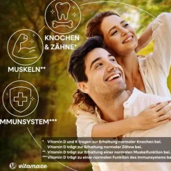 Vitamaze Vitamin D3 K2 5000 I.E. / 100 µg hochdosiert Tabletten , 180 St><noscript><img width=