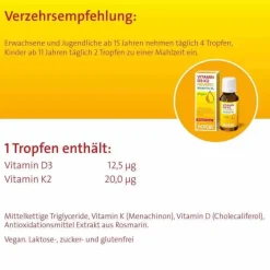 Hevert Vitamin D3 K2 Bioaktiv Öl, 20 ml> Vitamin K|Vitamin D (Colecalciferol)