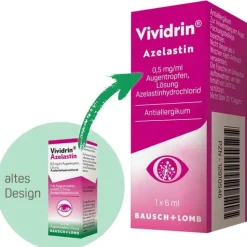 Vividrin ® Azelastin Augentropfen Akuthilfe bei Heuschnupfen und Allergien, 6 ml> Augentropfen Allergie|Allergie Medikamente