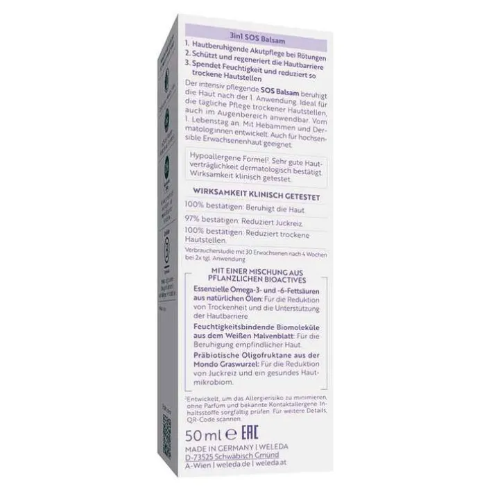 Weleda 3in1 SOS Balsam weiße Malve, 50 ml>Kinder Haut- & Haarpflege|Cremes & Balsame