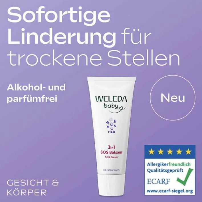 Weleda 3in1 SOS Balsam weiße Malve, 50 ml>Kinder Haut- & Haarpflege|Cremes & Balsame