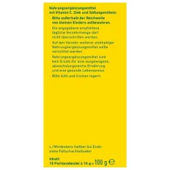 Wepa Zink Holunder + Vitamin C + Zink zuckerfrei Pulver, 10X10 g