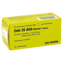 Zink 20 AAA Pharma Dragees, 50 St