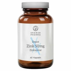 Shanab Pharma Zink 50 mg Zinkacetat depot Shanab Kapseln, 60 St> Zink