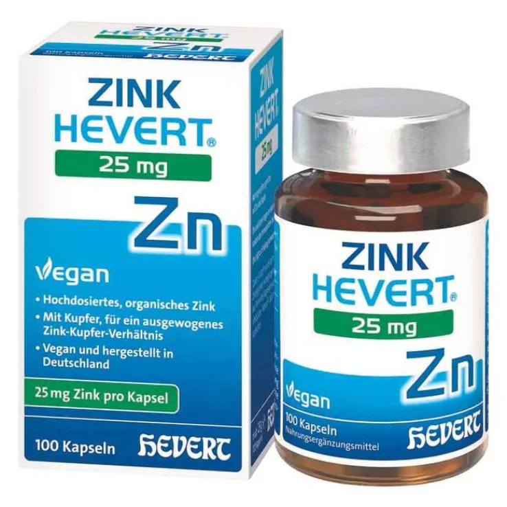 Zink Hevert 25 mg Kapseln, 100 St
