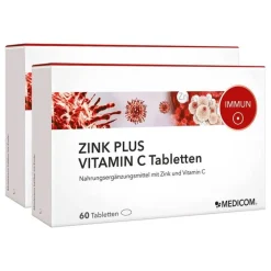 Medicom Zink Plus Vitamin C Tabletten, 2X60 St> Zink