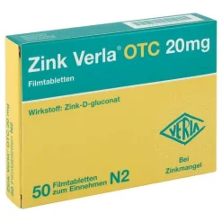 Verla Zink ® OTC 20 mg Filmtabletten, 50 St> Zink|Abwehrsteigerung