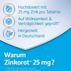 Zinkorot® 25 mg hochdosierte Zink Tabletten, 100 St